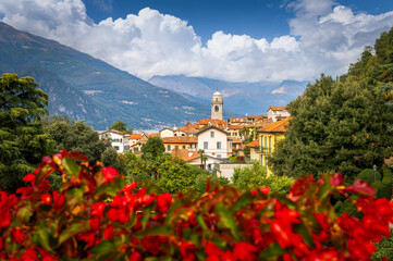 Landscape with Bellagio town at Como lake region, Italy