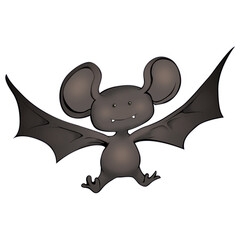 Obraz premium Cute Funny Halloween Cartoon Baby Bat Age Appropriate Not Scary for Kids Decorations