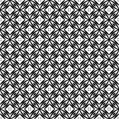 Black and white seamless pattern texture. Greyscale ornamental graphic design. Mosaic ornaments. Pattern template. Vector illustration. EPS10.