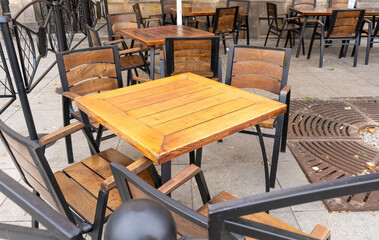 Street Restaurant Table, Empty Cafe Tables, Bar Terrace, Outdoor Restaurants, Outside Trattoria