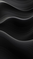 Black waves abstract background design. Black Friday Sale concept. Modern premium wavy texture for banner, business backdrop. Luxurious shiny elegant wave illustration.