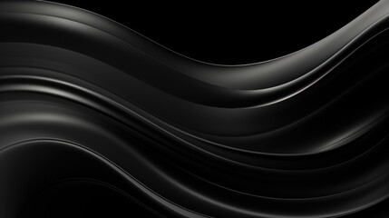 Black waves abstract background design. Black Friday Sale concept. Modern premium wavy texture for banner, business backdrop. Luxurious shiny elegant wave illustration.