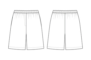Fashion technical drawing of pajama shorts