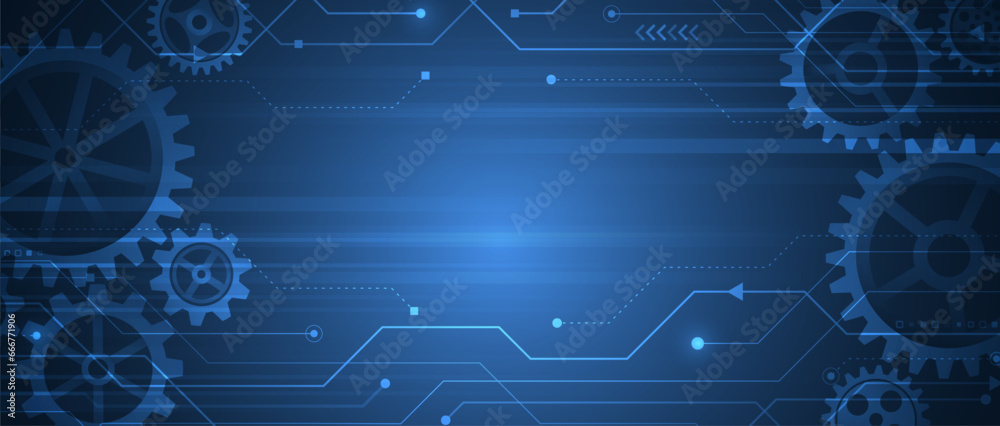 Wall mural abstract technology communication, vector illustration. futuristic modern design for presentation. h