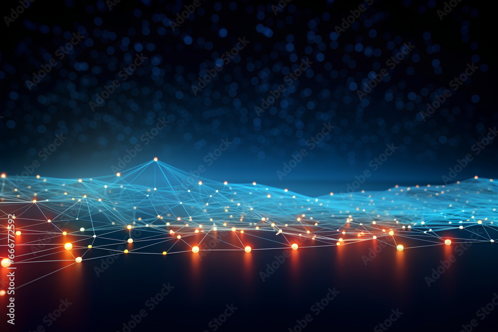 Poster abstract digital connection dots and lines background for technology, artificial intelligence, scien