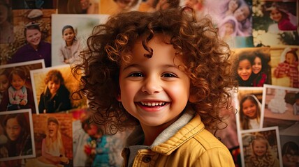 children from around the world, showcasing their confident smiles, bright white teeth, and joy, set against checkered smiling face backgrounds.