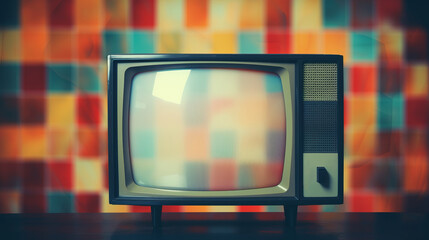A vintage television set placed on a wooden table