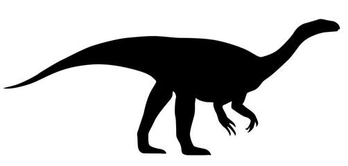 silhouette of a dinosaur on a white background