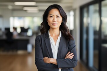 Obraz premium Female IT tech firm manager woman portrait in office