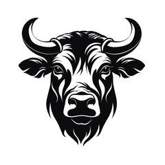 Black and White Bull's Head