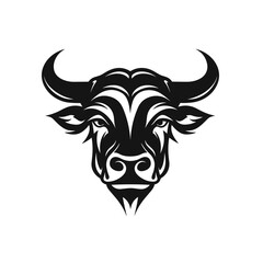 Black and White Bull's Head