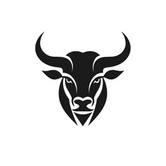 Black and White Bull's Head
