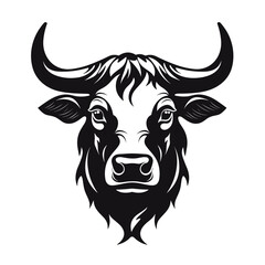Black and White Bull's Head