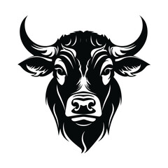 Black and White Bull's Head