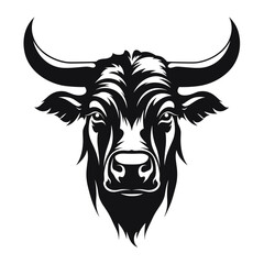 Black and White Bull's Head