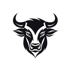 Black and White Bull's Head