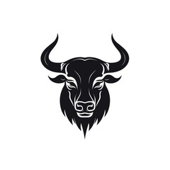 Black and White Bull's Head