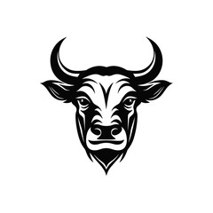 Black and White Bull's Head