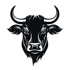 Black and White Bull's Head