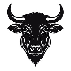 Black and White Bull's Head