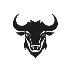 Black and White Bull's Head