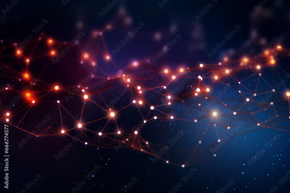 Poster abstract digital connection dots and lines background for technology, artificial intelligence, scien