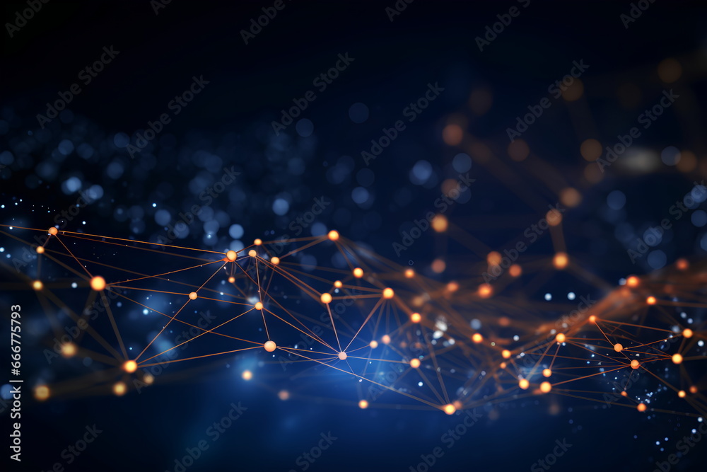 Poster abstract digital connection dots and lines background for technology, artificial intelligence, scien