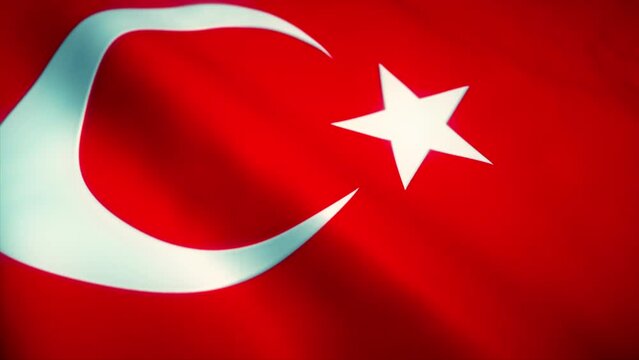 Flag of Turkyie waving in a loop mode. Perfect footage for any background or led-wall. 4K Apple ProRes 4444, 16-bit. 