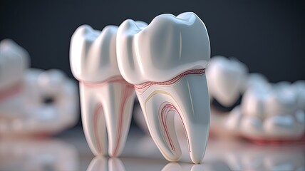 a tooth model, showcasing intricate details and textures for dental and medical visuals. - obrazy, fototapety, plakaty