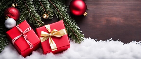 Fototapeta na wymiar christmas balls and presents - for christmas cards and more