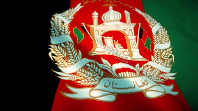 Flag of Afghanistan waving in a loop mode. Perfect footage for any background or led-wall. 4K Apple ProRes 4444, 16-bit. 