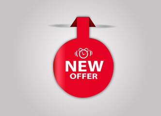 red flat web banner for new offer banner and poster