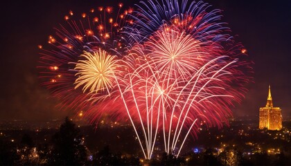 Firework on Silvester - For New Years Greeting Cards and more