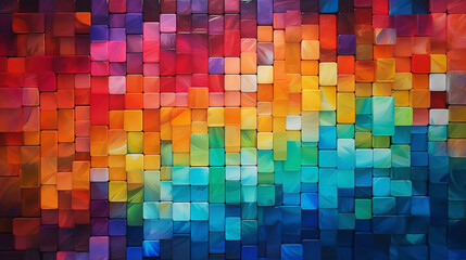 A vibrant and geometric abstract background with colorful squares