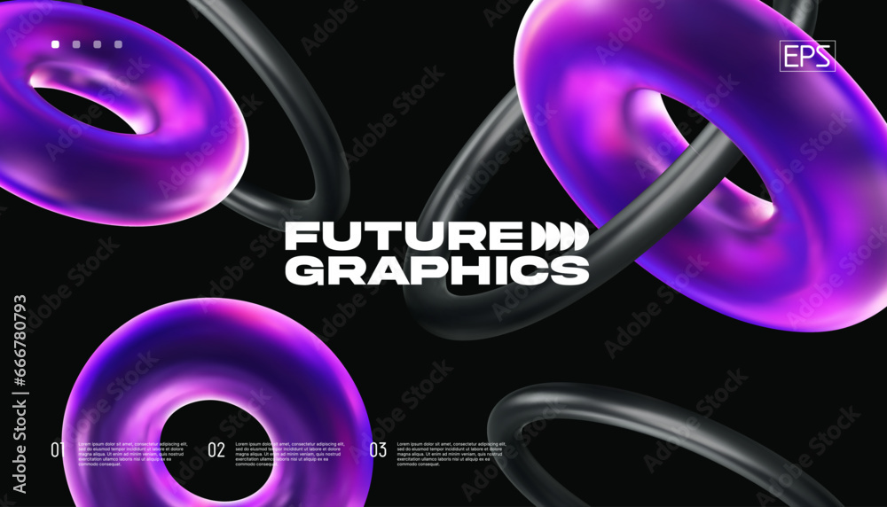 Wall mural 3d background with gradient geometric shapes. eps10 vector.