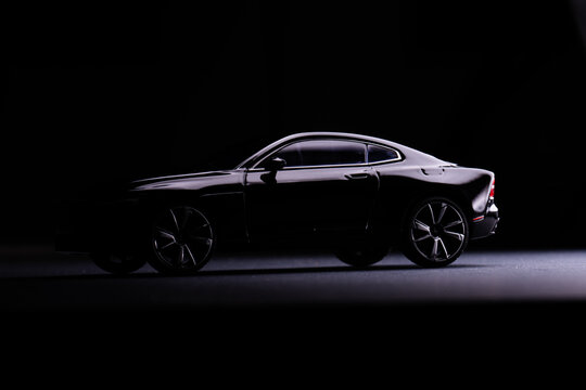 Gothenburg, Sweden - October 18 2023: Model studio image of a black Polestar 1 hybrid sports coup? car.