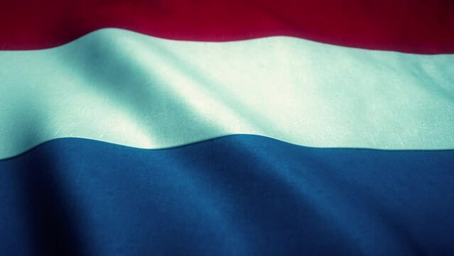 The Netherlands Flag Waving in a Seamless Loop: Ideal Footage for Backgrounds or LED Walls in Apple ProRes 4444, 16-bit