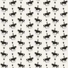 Seamless vector pattern, on the theme of equestrian dressage competitions