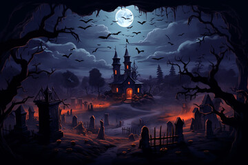 Halloween Background Generative AI