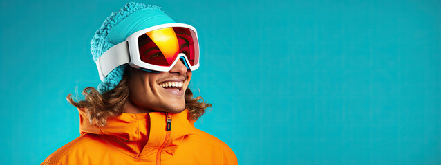 portrait of man in a ski outfit, generative ai - obrazy, fototapety, plakaty