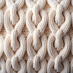 beige knitting pattern seamless texture, generative ai