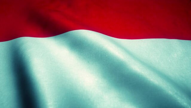 Indonesian Flag Waving in a Seamless Loop: Ideal Footage for Backgrounds or LED Walls in Apple ProRes 4444, 16-bi
