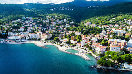 Opatija, resort, coast, sea, Croatia - obrazy, fototapety, plakaty