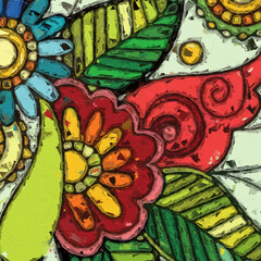 Watercolor and various beautiful flower illustrations for weddings