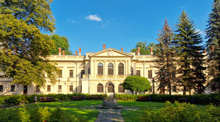 New Zywiec Castle, south-eastern wing of Habsburgs Palace in the center of Zywiec old town. Silesia, Poland
