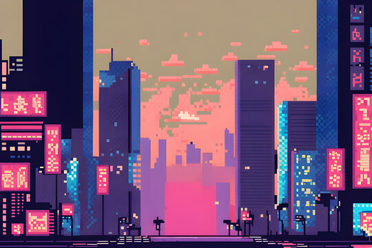 city pixel art