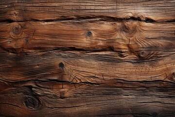 Naklejka premium A detailed view of distressed dark wood with a complex and rich pattern