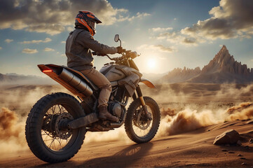 Motorcyclist in the Desert