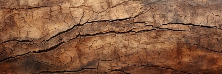 A detailed portrayal of the tree's textured and rough bark, underlining its innate patterns - obrazy, fototapety, plakaty