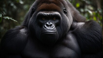 Obraz premium Majestic Gorilla: A Glimpse into the Wild
